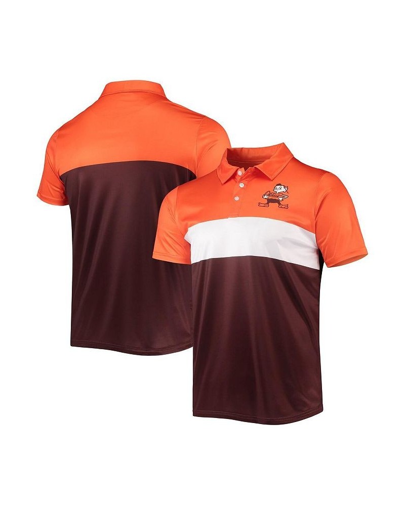 Men's Orange, Brown Cleveland Browns Retro Colorblock Polo Shirt $28.59 Polo Shirts