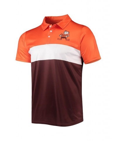 Men's Orange, Brown Cleveland Browns Retro Colorblock Polo Shirt $28.59 Polo Shirts