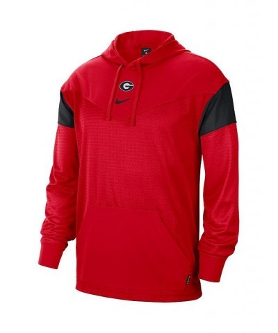 Men's Red Georgia Bulldogs Sideline Jersey Pullover Hoodie $38.25 Sweatshirt