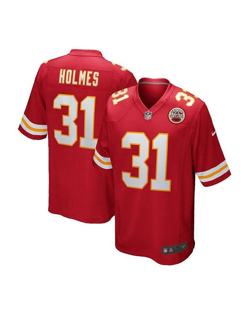 Men's Priest Holmes Red Kansas City Chiefs Game Retired Player Jersey $53.20 Jersey