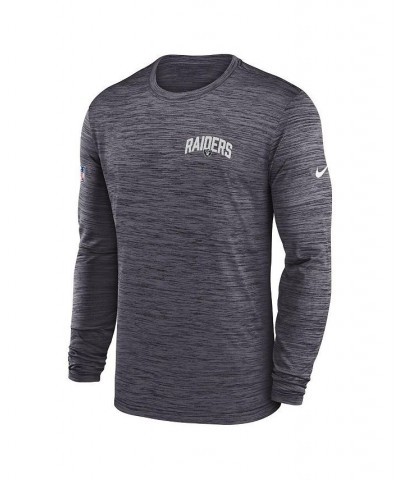 Men's Charcoal Las Vegas Raiders Velocity Athletic Stack Performance Long Sleeve T-shirt $18.06 T-Shirts