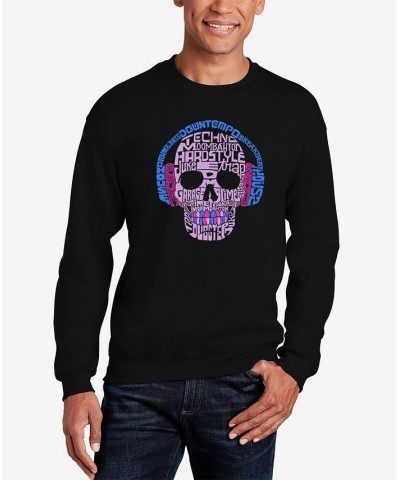 Men's Word Art Styles of Edm Music Crewneck Sweatshirt Black $21.00 Sweatshirt