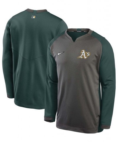 Men's Charcoal, Green Oakland Athletics Authentic Collection Thermal Crew Performance Pullover Sweatshirt $53.99 Sweatshirt