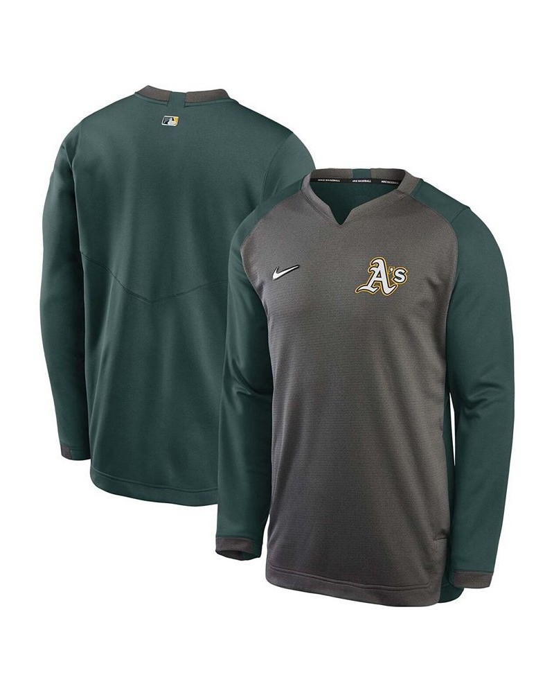 Men's Charcoal, Green Oakland Athletics Authentic Collection Thermal Crew Performance Pullover Sweatshirt $53.99 Sweatshirt