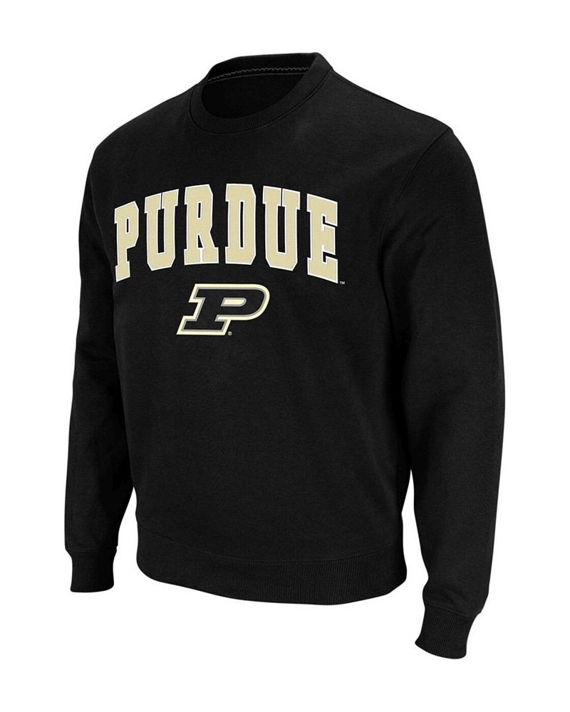 Men's Black Purdue Boilermakers Arch Logo Crew Neck Sweatshirt $26.40 Sweatshirt