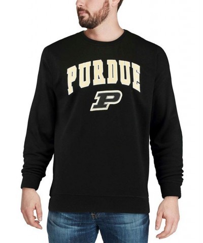 Men's Black Purdue Boilermakers Arch Logo Crew Neck Sweatshirt $26.40 Sweatshirt