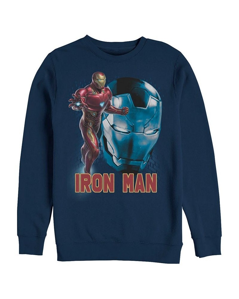 Marvel Men's Avengers Endgame Iron Man Big Face Action Pose, Crewneck Fleece Blue $29.69 Sweatshirt