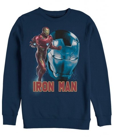 Marvel Men's Avengers Endgame Iron Man Big Face Action Pose, Crewneck Fleece Blue $29.69 Sweatshirt