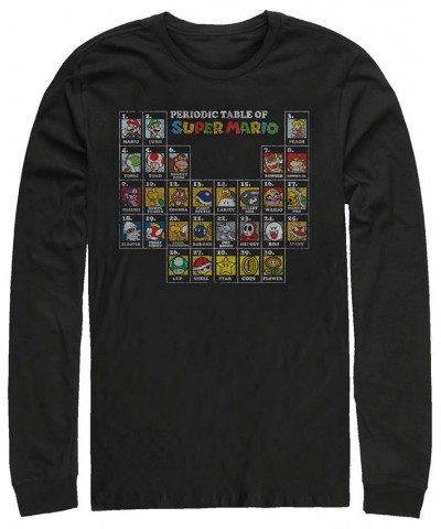 Men's Nintendo Mushroom Table Long Sleeve Crew Tee Black $22.79 T-Shirts