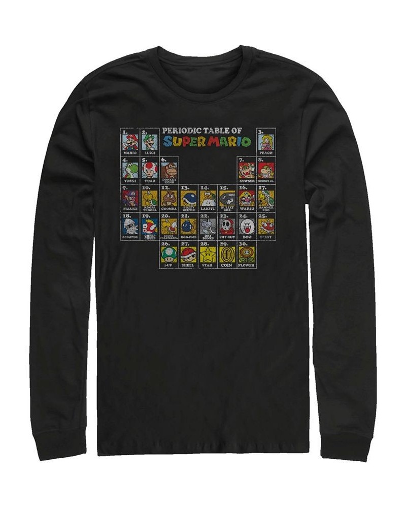 Men's Nintendo Mushroom Table Long Sleeve Crew Tee Black $22.79 T-Shirts