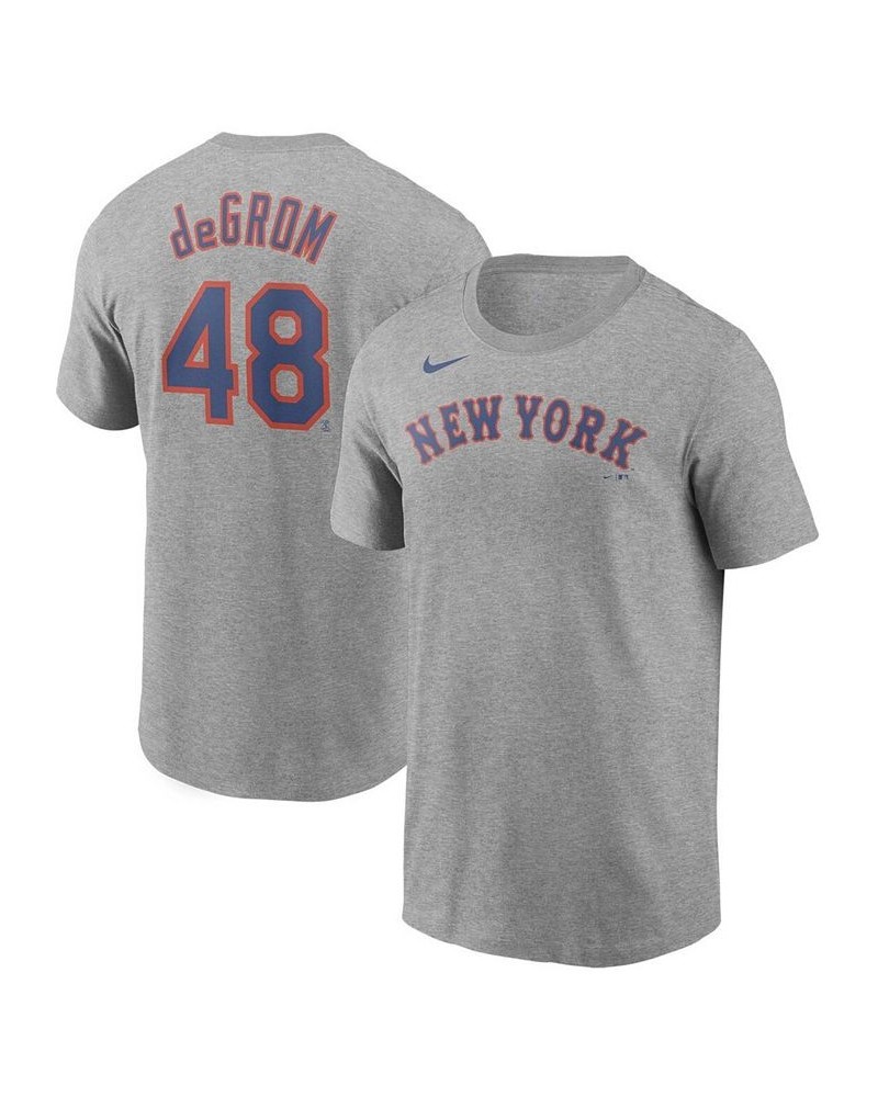 Men's Jacob DeGrom Gray New York Mets Name Number T-shirt $23.50 T-Shirts