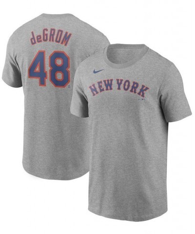 Men's Jacob DeGrom Gray New York Mets Name Number T-shirt $23.50 T-Shirts