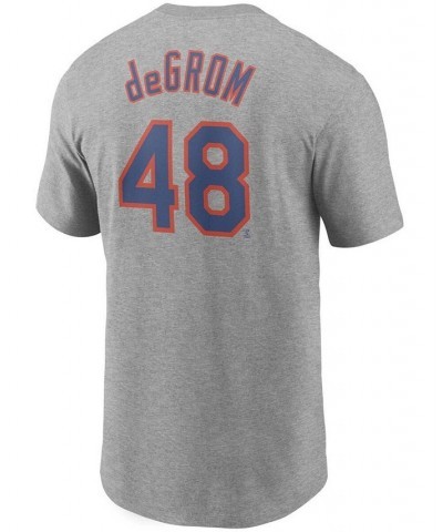 Men's Jacob DeGrom Gray New York Mets Name Number T-shirt $23.50 T-Shirts