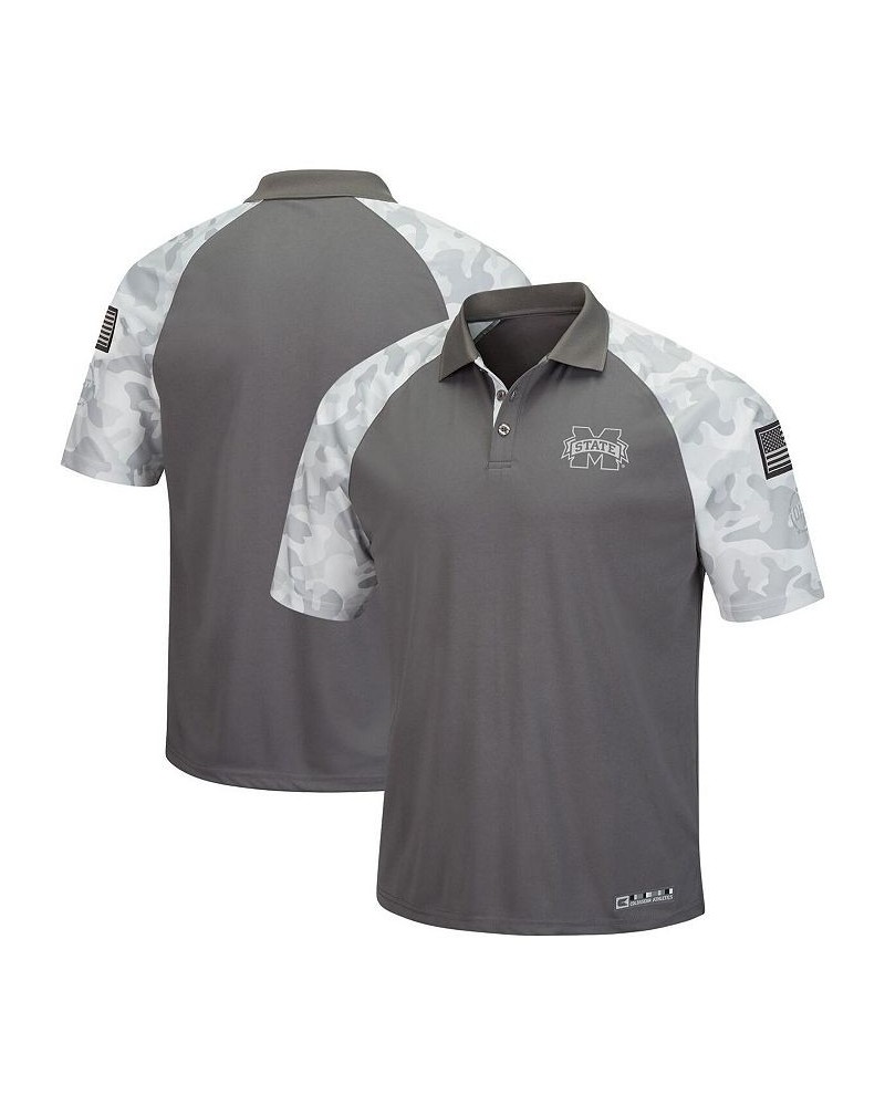 Men's Gray, Camo Mississippi State Bulldogs OHT Military-Inspired Appreciation Raglan Zoomie Polo Shirt $35.99 Polo Shirts