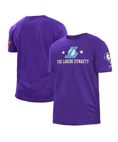 Men's Purple Los Angeles Lakers 2021/22 City Edition Brushed Jersey T-shirt $20.15 T-Shirts