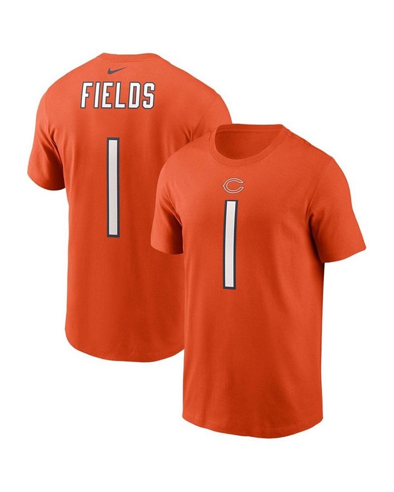 Men's Justin Fields Orange Chicago Bears 2021 NFL Draft First Round Pick Player Name Number T-shirt $17.28 T-Shirts