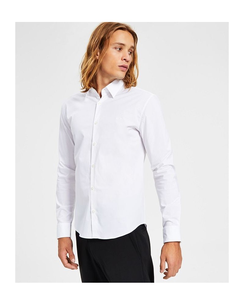 Hugo Boss Men's Slim-Fit Tonal Embroidered Logo Button-Down Shirt White $34.56 Shirts