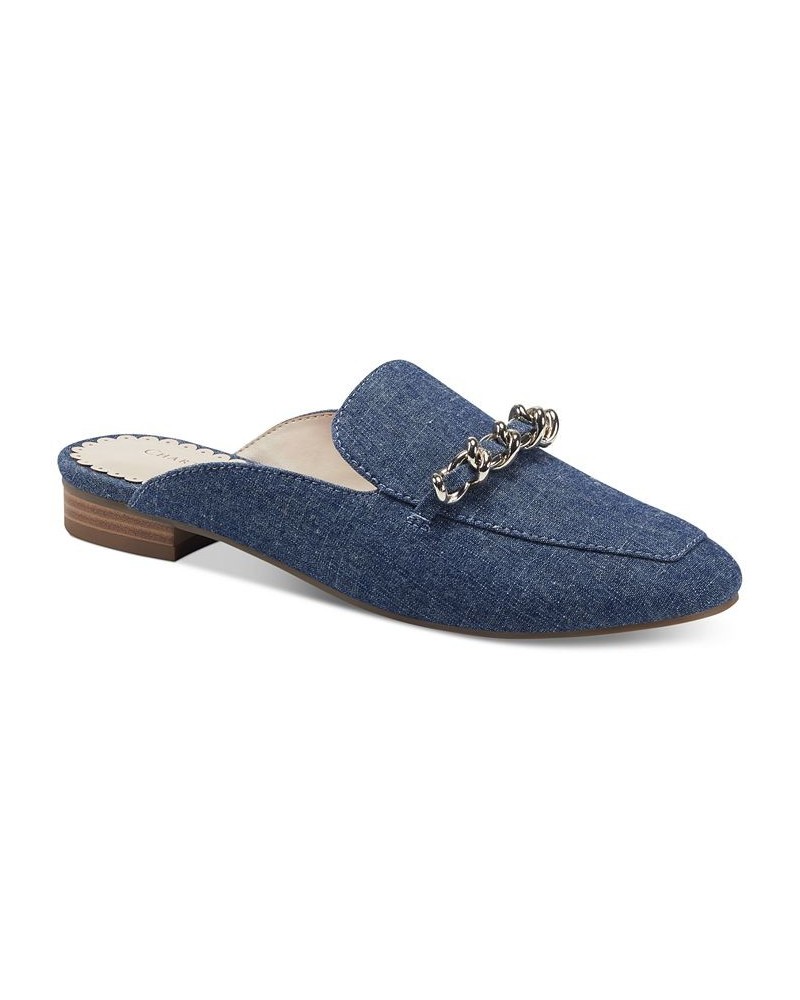 Kari Mules Flats Blue $29.19 Shoes