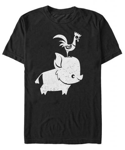 Disney Men's Moana Cute Pua and Hei Hei, Short Sleeve T-Shirt Black $16.80 T-Shirts