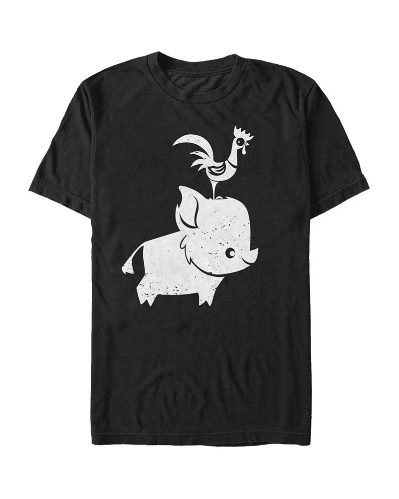 Disney Men's Moana Cute Pua and Hei Hei, Short Sleeve T-Shirt Black $16.80 T-Shirts