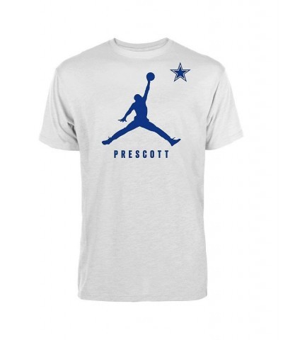 Men's Brand Dak Prescott White Dallas Cowboys Graphic T-shirt $18.45 T-Shirts