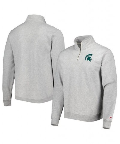 Men's Heather Gray Michigan State Spartans Stack Essential Fleece Quarter-Zip Sweatshirt $38.24 Sweatshirt