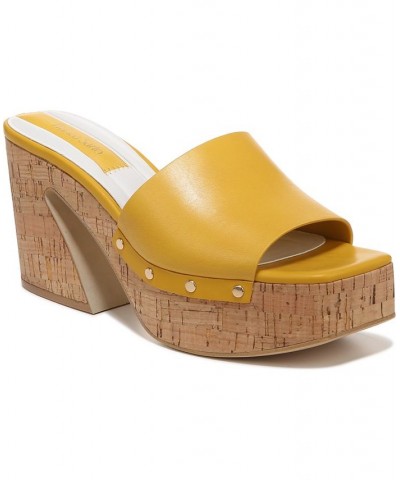 Damara Slide Sandals Yellow $55.10 Shoes