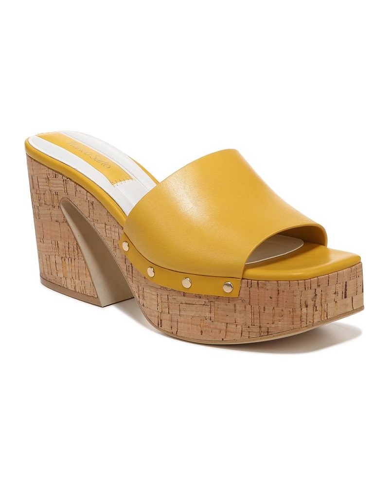 Damara Slide Sandals Yellow $55.10 Shoes