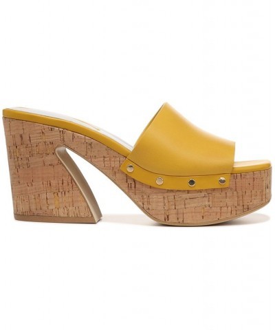 Damara Slide Sandals Yellow $55.10 Shoes