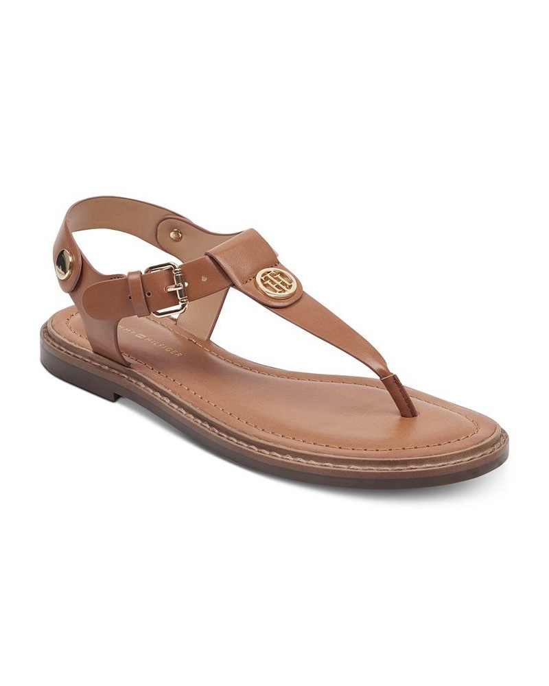 Women's Bennia Thong Sandals Light Brown $34.50 Shoes