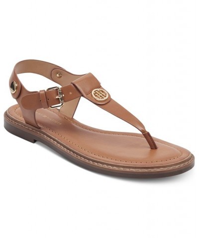 Women's Bennia Thong Sandals Light Brown $34.50 Shoes