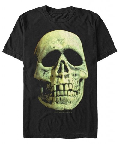 Halloween 3 Men's Skeleton Mask Big Face Costume Short Sleeve T-Shirt Black $14.35 T-Shirts