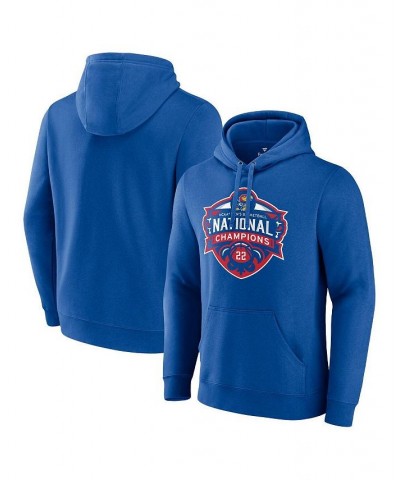 Men's Branded Royal Kansas Jayhawks 2022 NCAA Men's Basketball National Champions Official Logo Pullover Hoodie $30.75 Sweats...