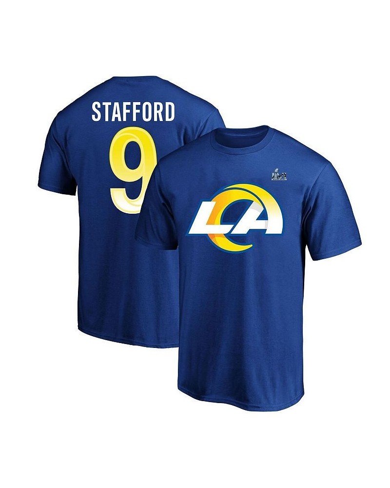 Men's Branded Matthew Stafford Royal Los Angeles Rams Super Bowl LVI Big Tall Name Number T-shirt $17.63 T-Shirts