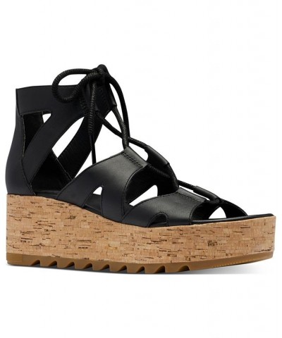 Women's Cameron Platform Lace Wedge Sandals PD01 $71.05 Shoes