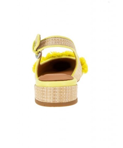 Women's Anana Pointy Toe Flats Yellow $57.24 Shoes