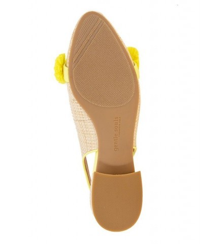 Women's Anana Pointy Toe Flats Yellow $57.24 Shoes