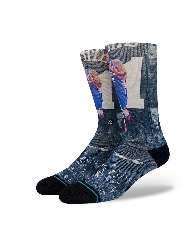 Men's Joel Embiid Philadelphia 76ers Scratched Player Crew Socks $14.40 Socks