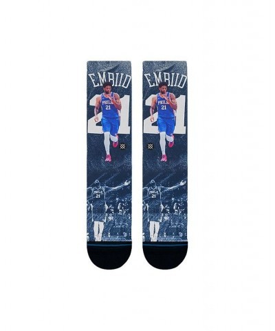 Men's Joel Embiid Philadelphia 76ers Scratched Player Crew Socks $14.40 Socks