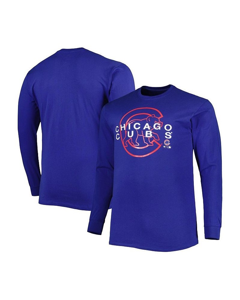 Men's Royal Chicago Cubs Big and Tall Long Sleeve T-shirt $22.36 T-Shirts