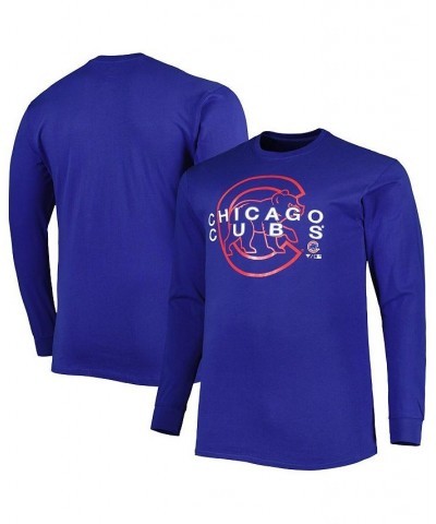 Men's Royal Chicago Cubs Big and Tall Long Sleeve T-shirt $22.36 T-Shirts