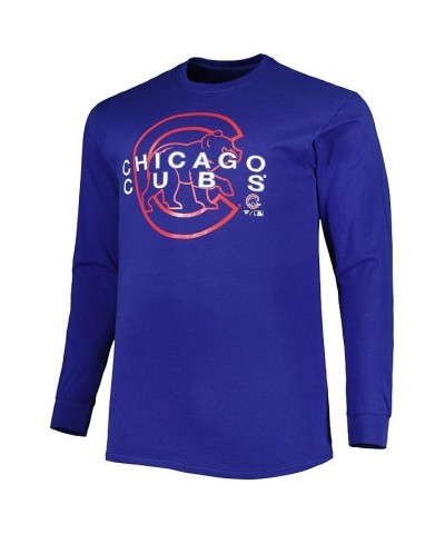 Men's Royal Chicago Cubs Big and Tall Long Sleeve T-shirt $22.36 T-Shirts