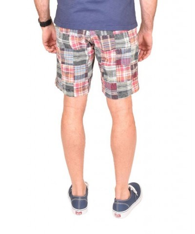 Men's Acid Washed Patch Madras Shorts Green $21.16 Shorts