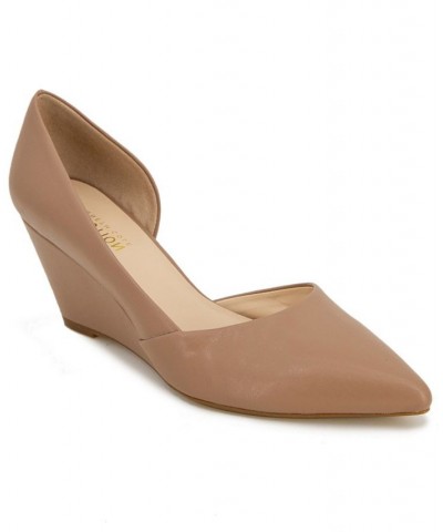 Women's Eltinn D'Orsay Wedge Pumps Brown $36.49 Shoes