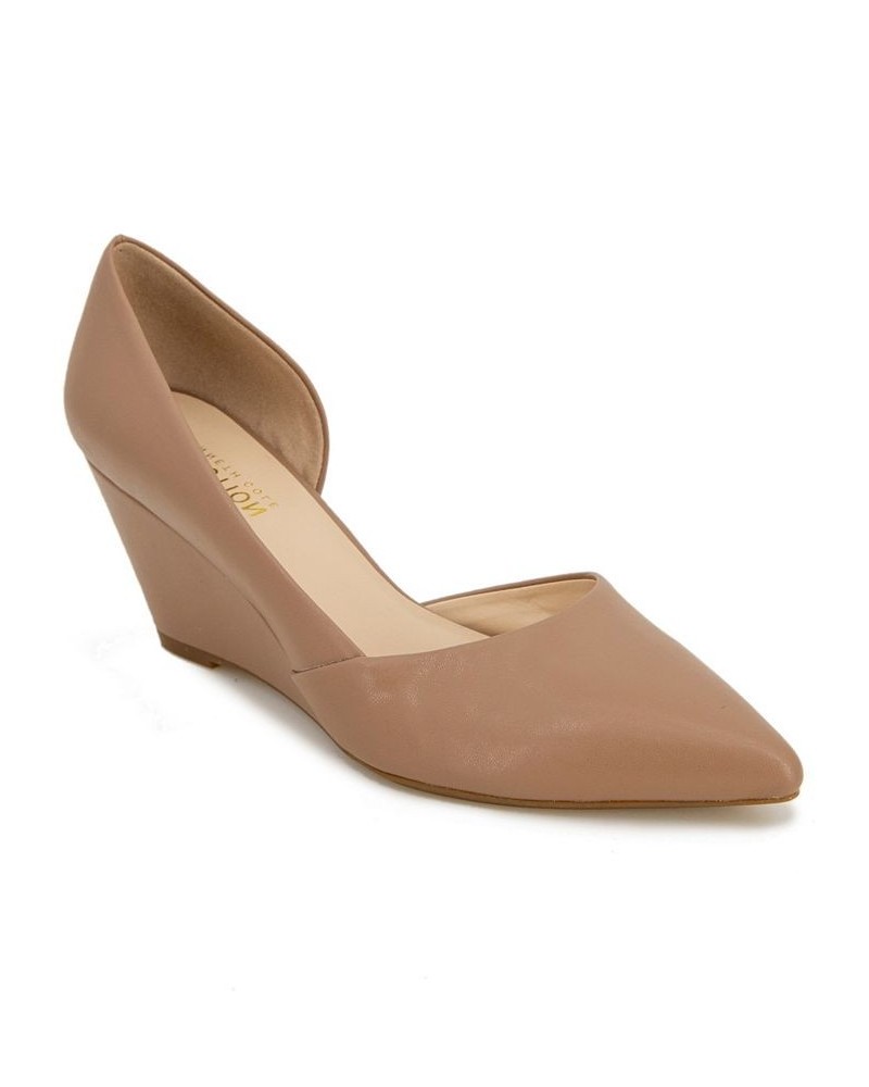 Women's Eltinn D'Orsay Wedge Pumps Brown $36.49 Shoes