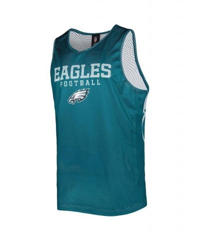 Men's Midnight Green Philadelphia Eagles Colorblock Mesh V-Neck Top and Shorts Set $46.74 Pajama