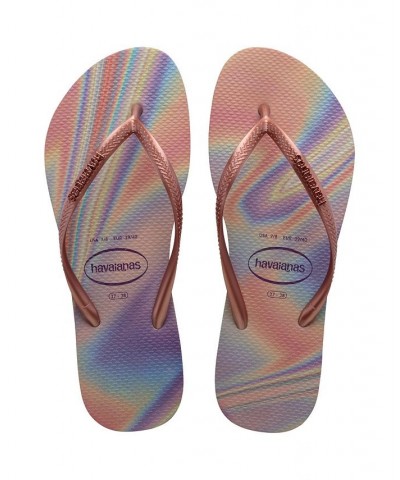 Women's Slim Iridescent Sandals Pink $17.10 Shoes