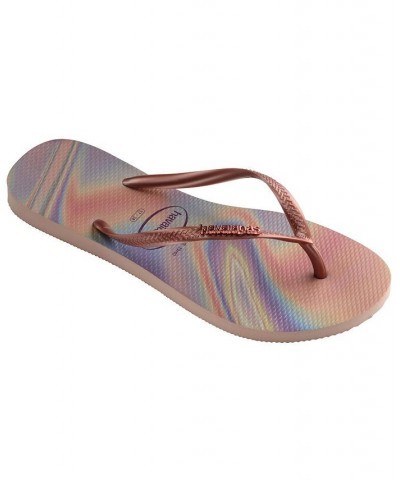 Women's Slim Iridescent Sandals Pink $17.10 Shoes