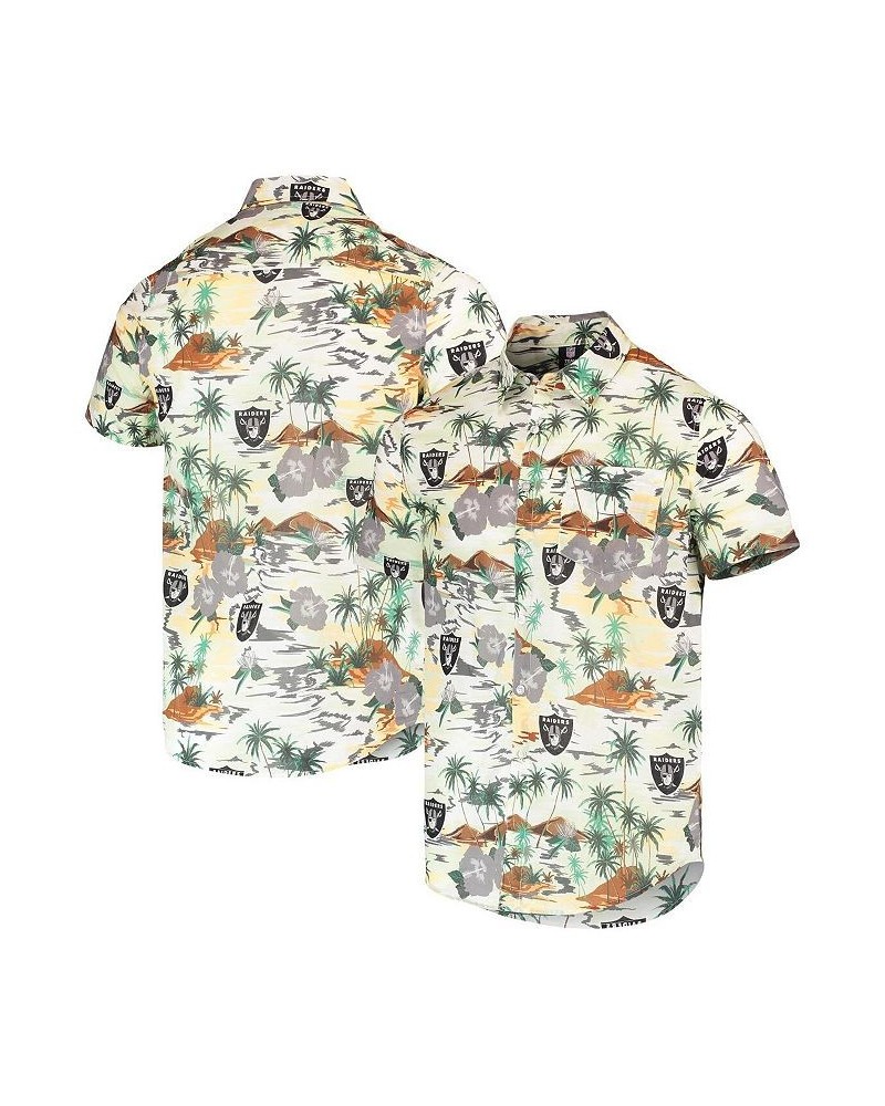 Men's Cream Las Vegas Raiders Paradise Floral Button-Up Shirt $28.38 Shirts