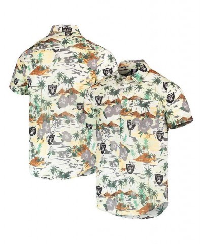 Men's Cream Las Vegas Raiders Paradise Floral Button-Up Shirt $28.38 Shirts